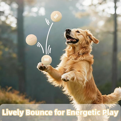 2.5" Dog Tennis Balls 6-Pack Silent Bounce, Tough Rubber Core, Durable Fetch & Training Toys for Indoor/Outdoor Play, for Small Medium Large Dogs (Light Yellow, 6 Pack)