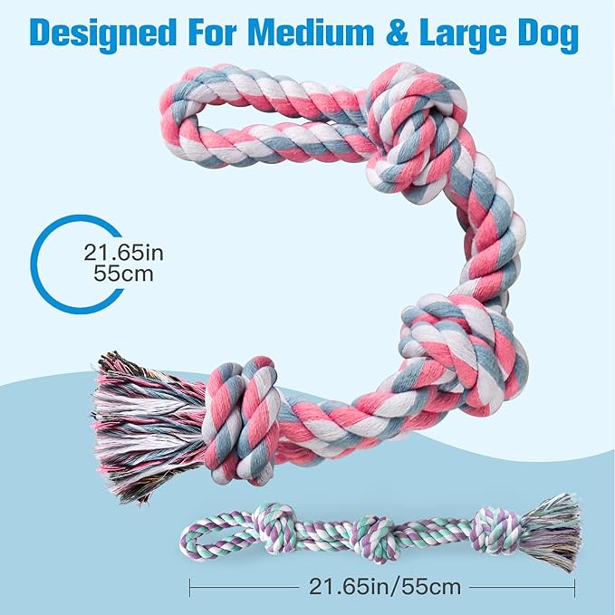 UPSKY Nearly Indestructible Dog Rope Toys for Medium to Large Breeds - Dental Cleaning, Aggressive Chewer, Tug & Teething Toy