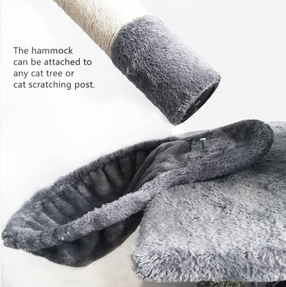 SHENGOCASE 2-Pack 13" Grey Cat Tree Tower Replacement Basket Lounger Hammock Bed, 5pcs Hanging Pom-pom Toys with Elastic Strings, Cat Tree Accessories Hammock Attachment