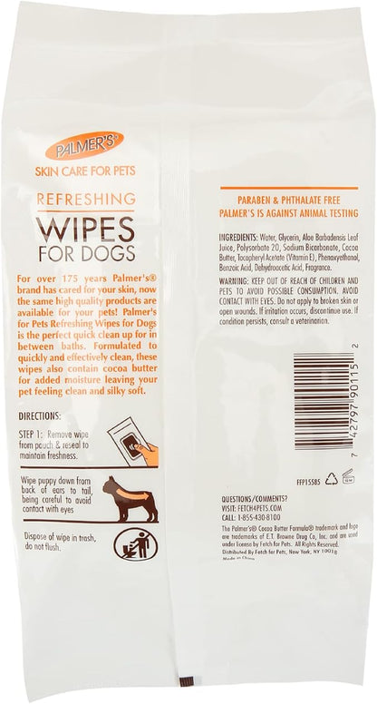 Palmer's for Pets Coconut Oil Refreshing Wipes for Puppies Puppy Wipe for Gentle Grooming, 100 Count