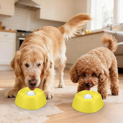 Dog Lick Bowl, Slow Feeder Dog Bowls for Liquid Treat, Dog Licking Bowl with Rolling Balls, Dog Cat Enrichment Toys - Interactive Slow Feeder & Anxiety Relief, for Large Medium Small Puppy (Yellow)
