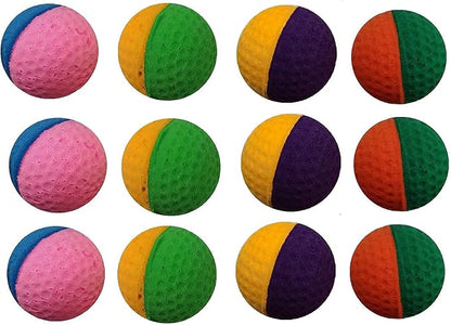 12 Pack Pet Ball Foam Sponge Cat Toy Soft Bouncy Noise Free (12pcs Pet Foam Sponge)