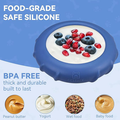 Dog Lick Bowl, Bestalk Wobbly Freeze Bowl Enrichment Feeder for Dogs, Anxiety Relief Lick Mat Puzzle Toy for Distraction, BPA Free Silicone, Dishwasher Safe(Dark Blue,S)