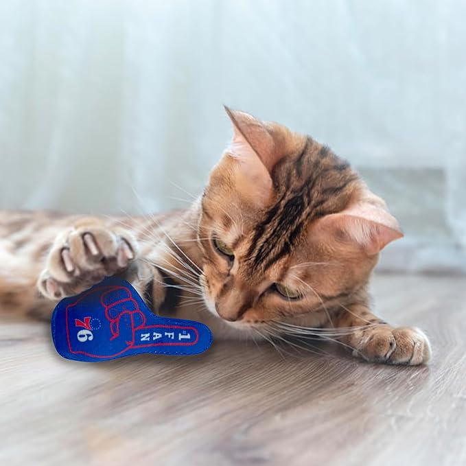 Best Plush CAT Toy - NBA 76ERS Complete Set of 3 Piece Cat Toys Filled with Fresh Catnip. Includes: 1 Jersey Cat Toy, 1 Basketball Cat Toy with Feathers & 1#1 Fan Cat Toy. Beautiful Team Logos