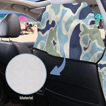 SEANATIVE Fish Camo Car Seat Cover Sweat Towel with Storage Bag for Front Seats in Cars, Trucks, SUVs – Universal Seat Liner, Easy Install, Washable, Breathable Fabric