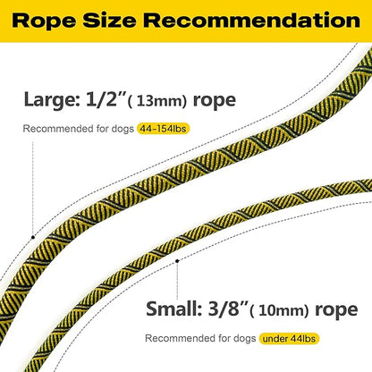 Fida Slip Leads for Dogs, 6 FT x 1/2" Dog Leash Heavy Duty Comfortable Strong Rope Lead for Large, Medium Dogs, No Pull Pet Training Leash with Highly Reflective,Yellow