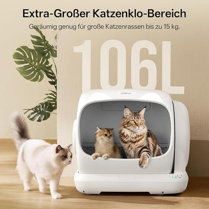 Self Cleaning Cat Litter Box, XXXL Automatic Litter Box for Multiple Cats, Weight Sensors Safety Protection, Smart APP Control, Odor Control, Works with Clumping/Bentonite/Mineral Litter