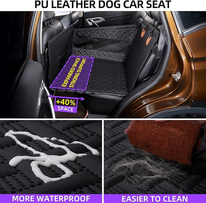 TKYZ Large Dog Car Seat,PU Leather Back Seat Extender for Dogs,Waterproof Dog Seat Cover for Backseat, Pet Bed for Car Hammock