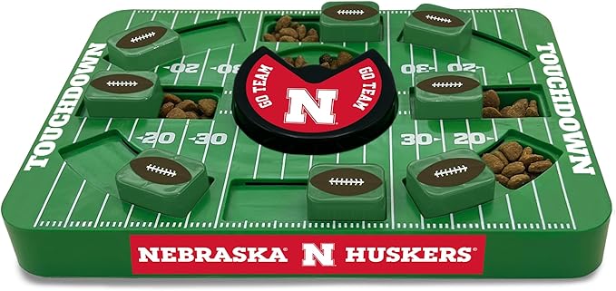 Pets First NCAA Nebraska Large Puzzle Toy - Interactive Treat Dispenser, Slow Feeder for Dogs, New Large Size