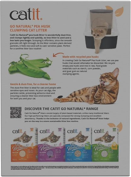 Catit - Go Natural Pea Husk Clumping Cat Litter - Dust Free,Easy Cleaning & Scooping,Flushable Kitty Litter with Odor Control & Subtle Fragrance - 12.3 Lbs,Vanilla Scented,(Pack of 2)