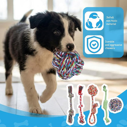 Small Dog Rope Toys, 25 Pack Puppy Rope Toy Set for Small Breeds 0-22 lbs, Various Tug Toys for Teething, Entertainment & Interaction
