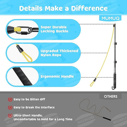 Dog Flirt Pole, Retractable Teasing Stick with Lure, Interactive Dog Toy for Outdoor Training Play Exercise, 40 Inch Flirt Stick for Small Medium Large Dogs