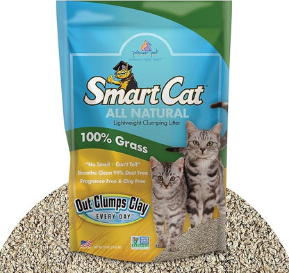 SmartCat All Natural Clumping Cat Litter, 20 Pound (320oz 1 pack) - Alternative to Clay and Pellet Litter - Chemical and 99% Dust Free - Unscented and Lightweight