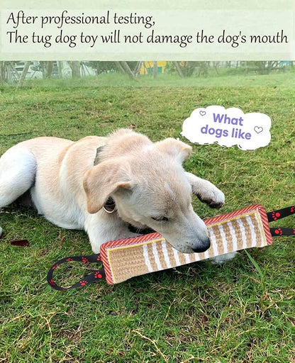 Clysoru Dog Tug Toy Tough Jute Bite Pillow Lasting Training Equipment Puppy to Large Dogs Interactive for Large and Small