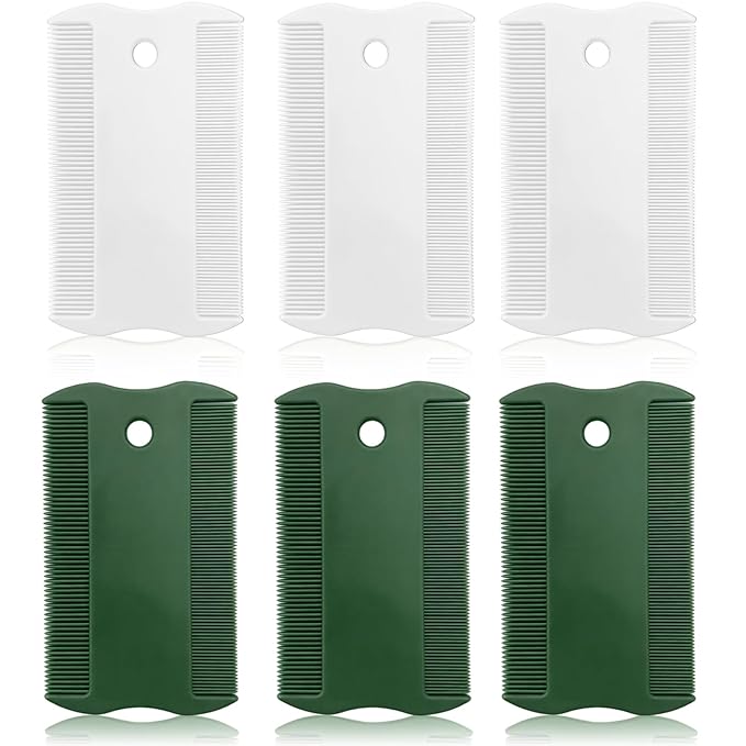 6-Piece Double-Sided Dog Cat Grooming Comb Set for Short Hair, Flea Removal and Daily Coat Care