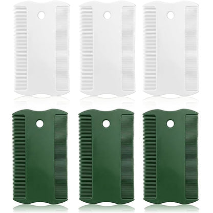 6-Piece Double-Sided Dog Cat Grooming Comb Set for Short Hair, Flea Removal and Daily Coat Care
