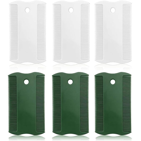 6-Piece Double-Sided Dog Cat Grooming Comb Set for Short Hair, Flea Removal and Daily Coat Care