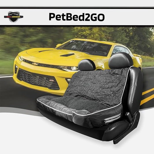 Black, Large Pet Bed Cushion & Car Seat Cover, 52x20x7