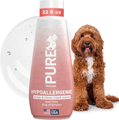 TropiClean Pure Puppy Shampoo, Hypoallergenic Dog Shampoo for Allergies & Sensitive Skin, Made in USA, Safe for Cats & Kittens, 22 oz.