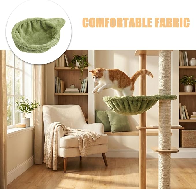 Cat Bed Hammock for Tree Replacement - 14" Cat Hammock Plush Hanging Suspension Bed - Small Animal Sleeping Pad for Rest Nap and Playing