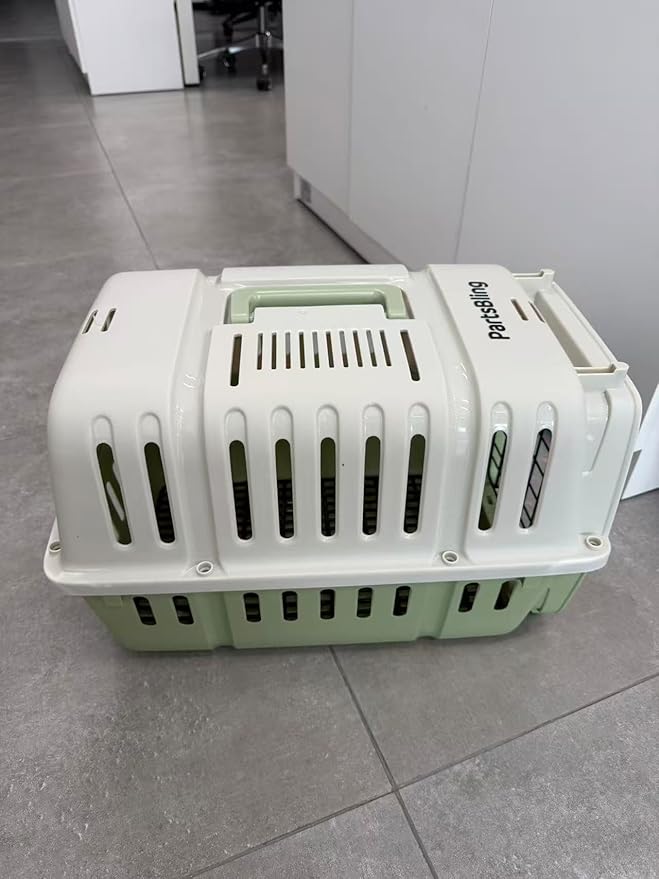 Hard-Sided Pet Carrier, PartsBling Dog Cat Travel Kennel with Secure Metal Door, Sturdy Indoor Outdoor Crate PartsBling