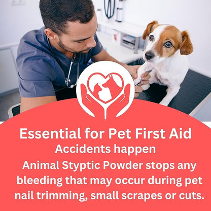 Pet Nail Care Kit – Dog & Cat Nail Clippers with Safety Guard, Non-Slip Grip, Nail File & 1oz Styptic Powder Quick Stop Bleeding Powder for Nail Clipping, Cuts & Grooming (1oz + Pet Trimmers, 1 oz)