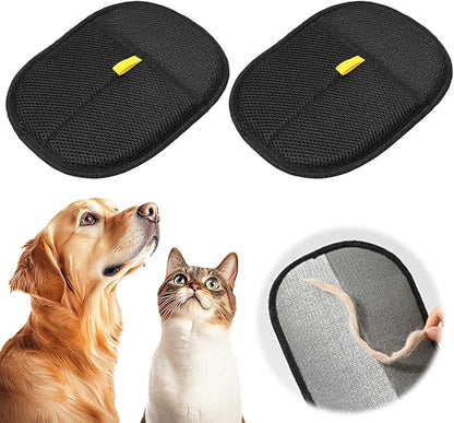 2 PCS Pet Hair Remover Gloves, Electrostatic Dog Hair Remover, Reusable Cat Hair Remover Grooming Gloves Brush Tool for Couch, Furniture, Carpet, Curtain