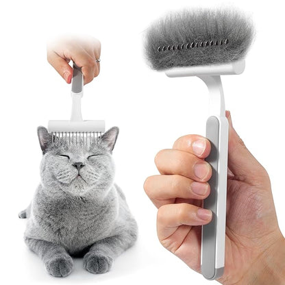 Undercoat Rake for Cats & Small/Medium Dogs - Deshedding Brush Dematting Comb for Pets Remove Loose Hair & Matted Fur, Deshedding Grooming Tool for Kitten, Puppy, and Horses(Grey)