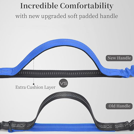 iYoShop Retractable Hands Free Dog Leash - Dual Handle Bungee Waist Leash for Small, Medium and Large Dogs (Medium/Large, 25-150 lbs, Royal Blue)