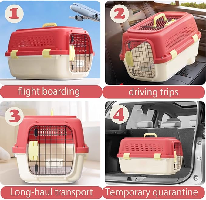 Large Cat Carrier,Dog Crates for Medium Dogs,Travel Dog Trate,Airline Approved Pet Carriers,Suitable for Home Use and Travel Dogs Crate(Blue,22.4 x 14.5 x 13in)