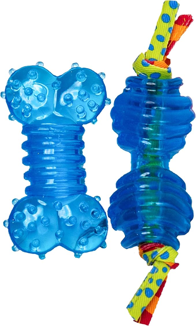 Petstages Mini Orka Chew Pair Bone & Dumbbell Dog Toys - 2 Pack