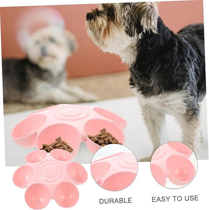 Flower Pet Bowl Kitten Feeding Bowls Cat Food Dish Pet Feeding Station Slow Feeding Cat Bowls Slow Dog Water Bowl Puppy Water Dispenser Puppy Water Feeder Pink Plastic