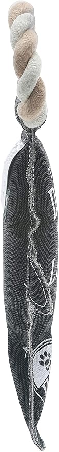 Pavilion Gift Company Lake Dog Fish 13 Inch Large Tug of War Rope Sturdy & Durable Canvas Dog Toy, Grey