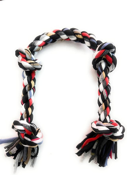 Colorful Heavy Duty Cotton Rope Dog Toy with Knots, Multicolor Braided Chew Toy for Dogs