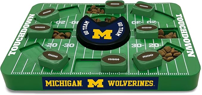 Pets First NCAA Michigan Large Puzzle Toy, Interactive Treat Toy for Dogs, Slow Feeding Toy, New Large Size