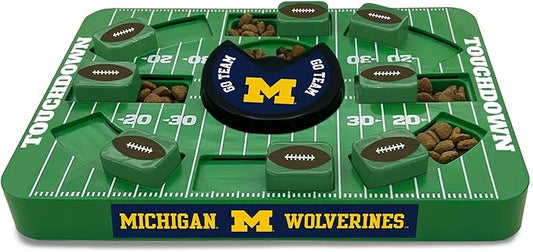 Pets First NCAA Michigan Large Puzzle Toy, Interactive Treat Toy for Dogs, Slow Feeding Toy, New Large Size