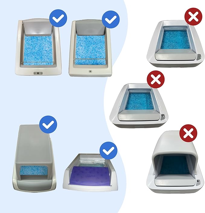 Crystal Cat Litter and Disposable Litter Trays 2 Sets Compatible with Petsafe Scoop-Free Classic/Legacy/smart Litter Boxes, Triple Leak Proof Design, Excellent OdorControl, One-Hand Disposing.