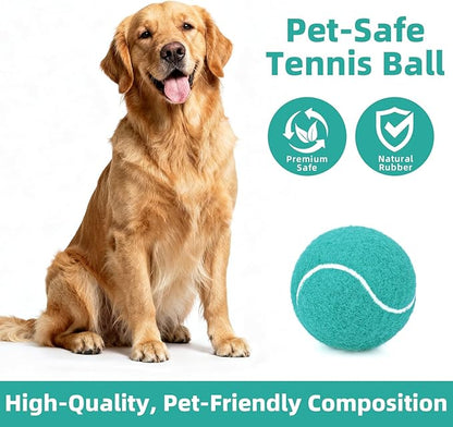 2.5" Dog Tennis Balls 6-Pack Silent Bounce, Tough Rubber Core, Durable Fetch & Training Toys for Indoor/Outdoor Play, for Small Medium Large Dogs (MARRS Green, 6 Pack)