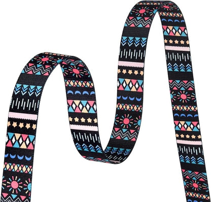 Dog Collar with Bohemia Floral Tribal Geometric Patterns - Soft Ethnic Style Collar Adjustable for Small Medium Large Dogs(Black Bohemia,M)