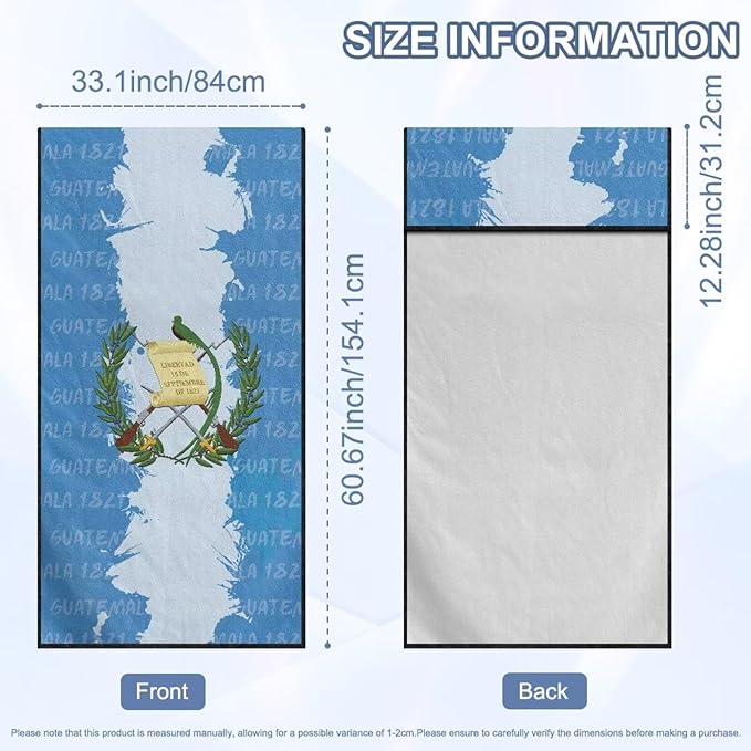 SEANATIVE Car Seat Cover Car Towel - Washable Sweat Protector for Workout, Sports Towel Cushion Cover, Women Men Dogs' Universal Seat Covers for Cars Trucks SUV, Flag of Guatemala Print