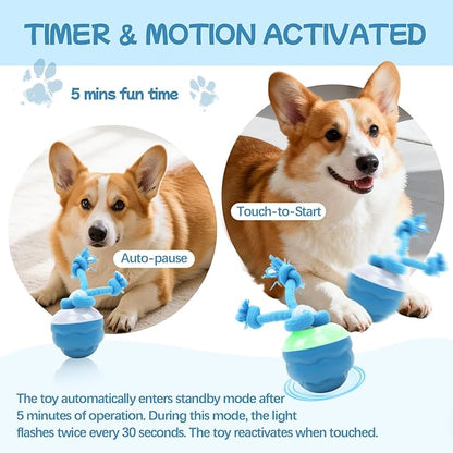 2026 New Interactive Dog Toys, Automatic Moving Dog Ball for Small/Medium/Large Dogs, Interactive Smart Rolling Dogs Toy Ball with Light Up to Keep Them Busy(Blue)