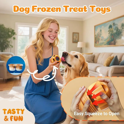 KILIN Dog Enrichment Toys 6 Pack - Dog Toys to Keep Them Busy, Lick Mat, Ball & Bowl with Peanut Butter, Frozen Treat Puzzle Dispenser for Anxiety Relief, Reduce Boredom, Perfect for Bathing Grooming