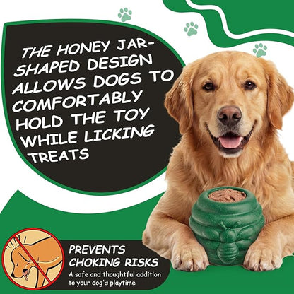 1 Pack Large Dog Toys for Aggressive Chewers, Dog Treat Dispensing Toy to Keep Them Busy, 2-in-1 Fillable Holder with 2 Cups and Food-Dispensing Lids for Large Medium (Green)