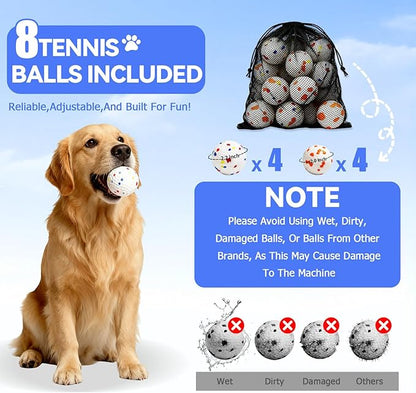 Automatic Ball Launcher for Dogs with 8 Balls - Adjustable Distance up to 50ft,Charger, Whistle & Storage Bag - Interactive Fetch Machine Toy for Indoor Outdoor Play, for Medium Large Breed Dogs