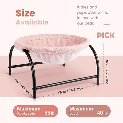 Cat Hammock Bed - Detachable, Breathable, Easy Assembly Indoors Outdoors, 16.9 in x 16.9 in x 9.5 in