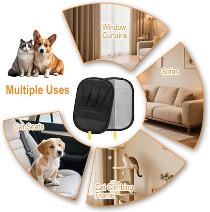Pet Hair Removal Glove,Five Finger Reusable Cat Dog Hair Remover Electrostatic Gloves,Double Sided Grooming Mitt for Couch, Bed, Furniture, Carpet, Curtain, Clothes 2Pcs