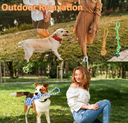 5PCS Spring Pole Dog Rope Toys, Dog Interactive Tether Tug of War Toy, Indoor Outdoor Bungee Hanging Toys, Dogs Tree Interactive Tether Pull & Tug of War Toy, Exercise Toy with Chew Rope for Dogs