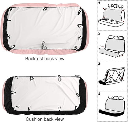 Car Interior Decor Seat Cover, Universal Stretch Back Seat Protector, Car Accessories Rear Bench Seat Covers for Trucks SUV Compatible with Pink