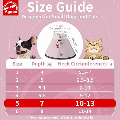 Agape Soft Dog Cone for Small Dogs & Cats, Comfy Dogs Recovery Collar After Surgery, Adjustable E Collar Alternative to Stop Licking, Protective Elizabethan Collars for Pup, Comfortable Dog Cones