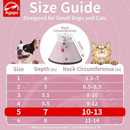 Agape Soft Dog Cone for Small Dogs & Cats, Comfy Dogs Recovery Collar After Surgery, Adjustable E Collar Alternative to Stop Licking, Protective Elizabethan Collars for Pup, Comfortable Dog Cones